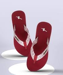 Women Slippers  (Red , 4)